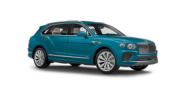 Bentley Suzhou Bentley Bentayga EWB Azure front side angled view in Topaz blue coloured exterior. 